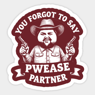 JD Vance Face Meme - You Forgot To Say Pwease Sticker